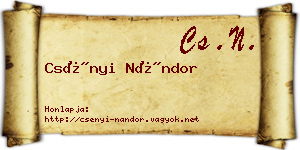 Csényi Nándor névjegykártya