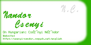 nandor csenyi business card